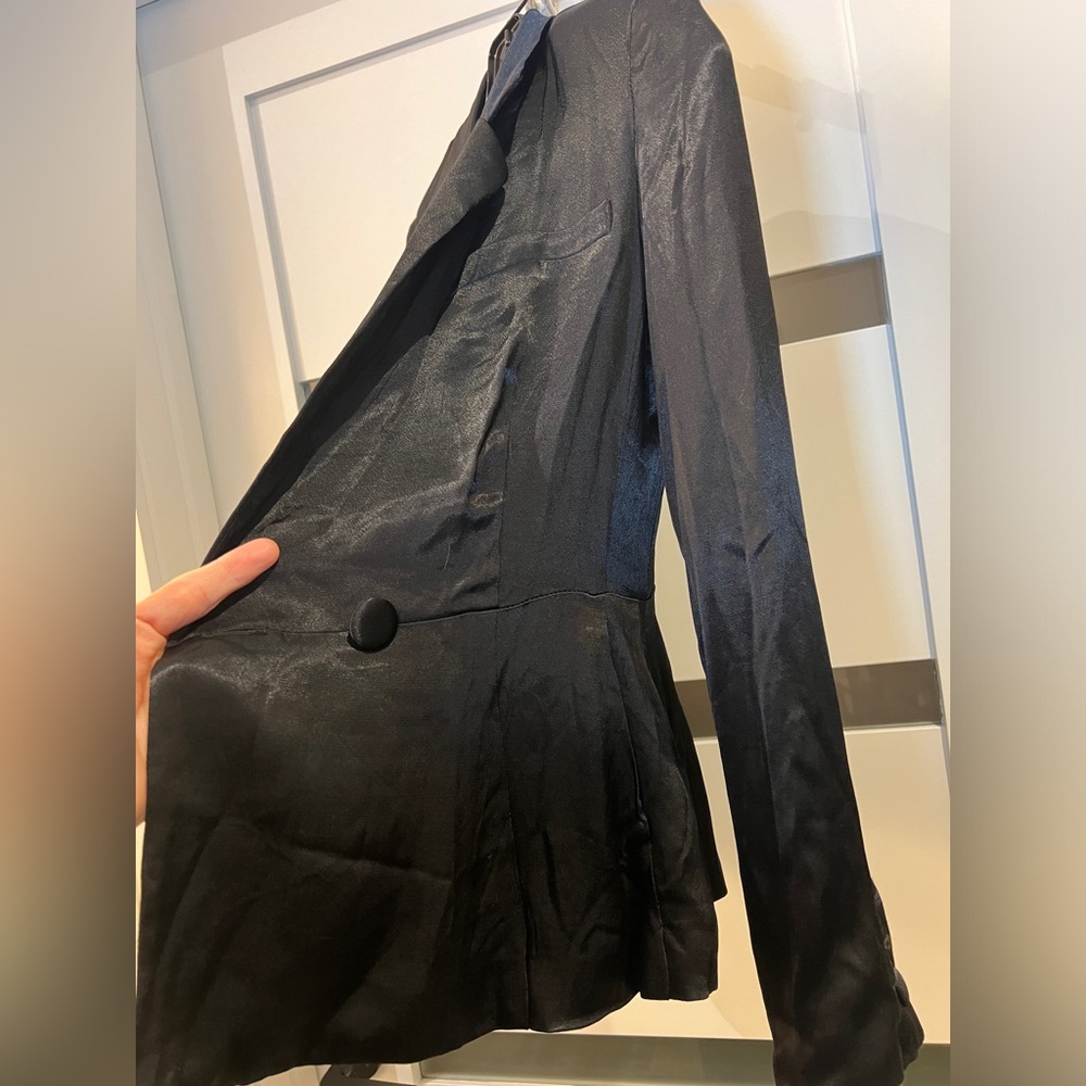 Vici Fitted Satin Jacket Black Small - image 4